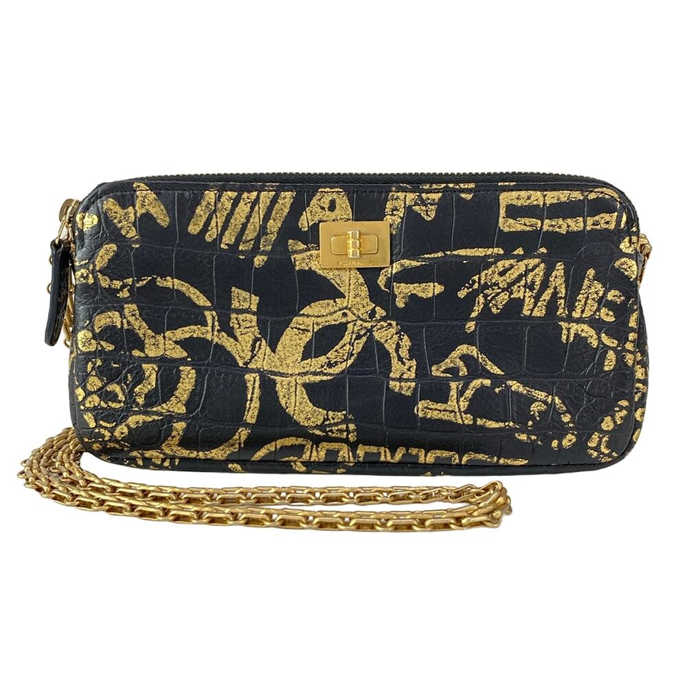Chanel 2.55 Other Style Wallet A70953 Black Gold